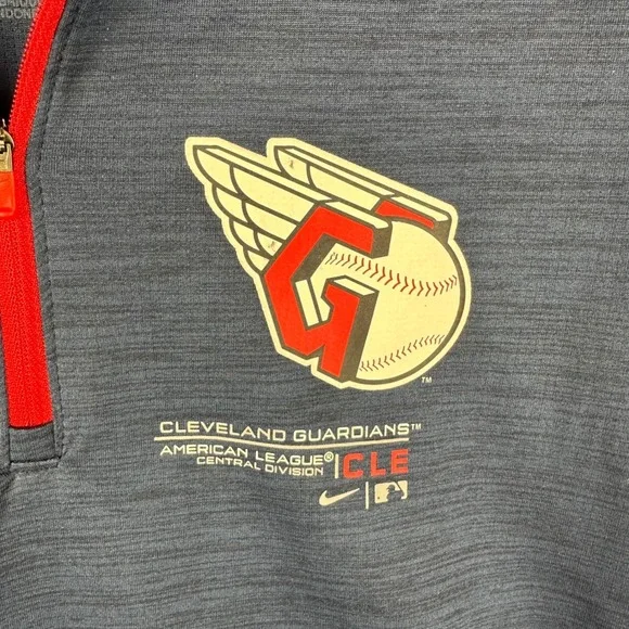 Nike MLB Cleveland Guardians Dri-FIT 1/4 Zip Pullover Navy Women Size Medium - Picture 3 of 9